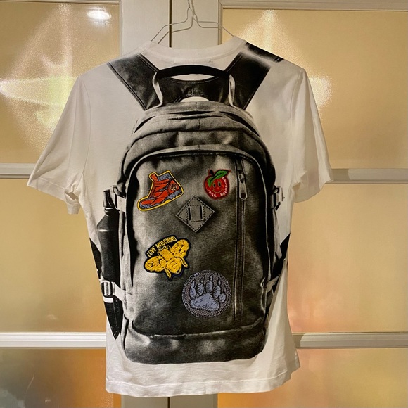 BNWT - Love Moschino White Backpack Logo T-Shirt - Picture 4 of 4